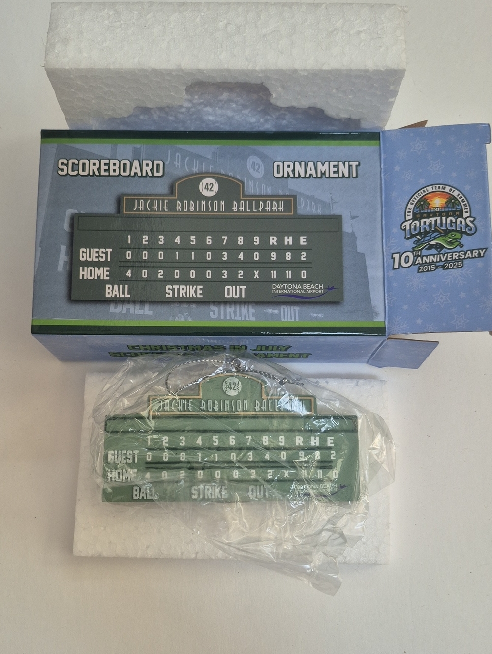 Daytona Tortugas Baseball Jackie Robinson Ballpark Scoreboard Ornament